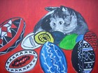 Tableau peinture  Huile LE CHAT Cot. DROUOT -  The Cat oil painting -  die Katze