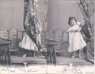 LOT 2 POSTCARDS CHILDREN - CUCKOO ME VOILA ..... BABY GIRL -  