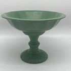 Vintage Red Wing Pottery Praire Green Ceramic Compote M5008 6” Tall 8” Wide