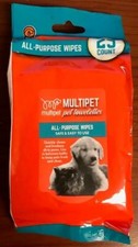 MultiPet All-Purpose wipes, for Cats and Dogs, 25 Towelettes