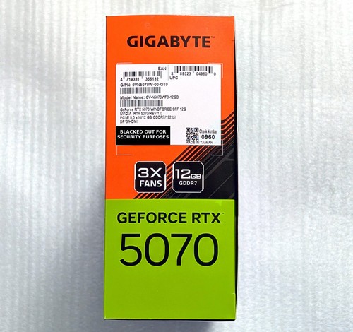 GIGABYTE RTX 5070 Windforce SFF 12GB GDDR7 Nvidia GeForce Graphics / Video Card - Picture 3 of 10