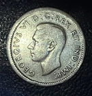 1940 Canada Canadian Dime 10 Cent 2 George VI Bluenose Sailboat 80% Silver