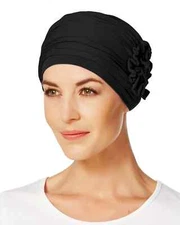 Christine Headwear Lotus Turban in Black