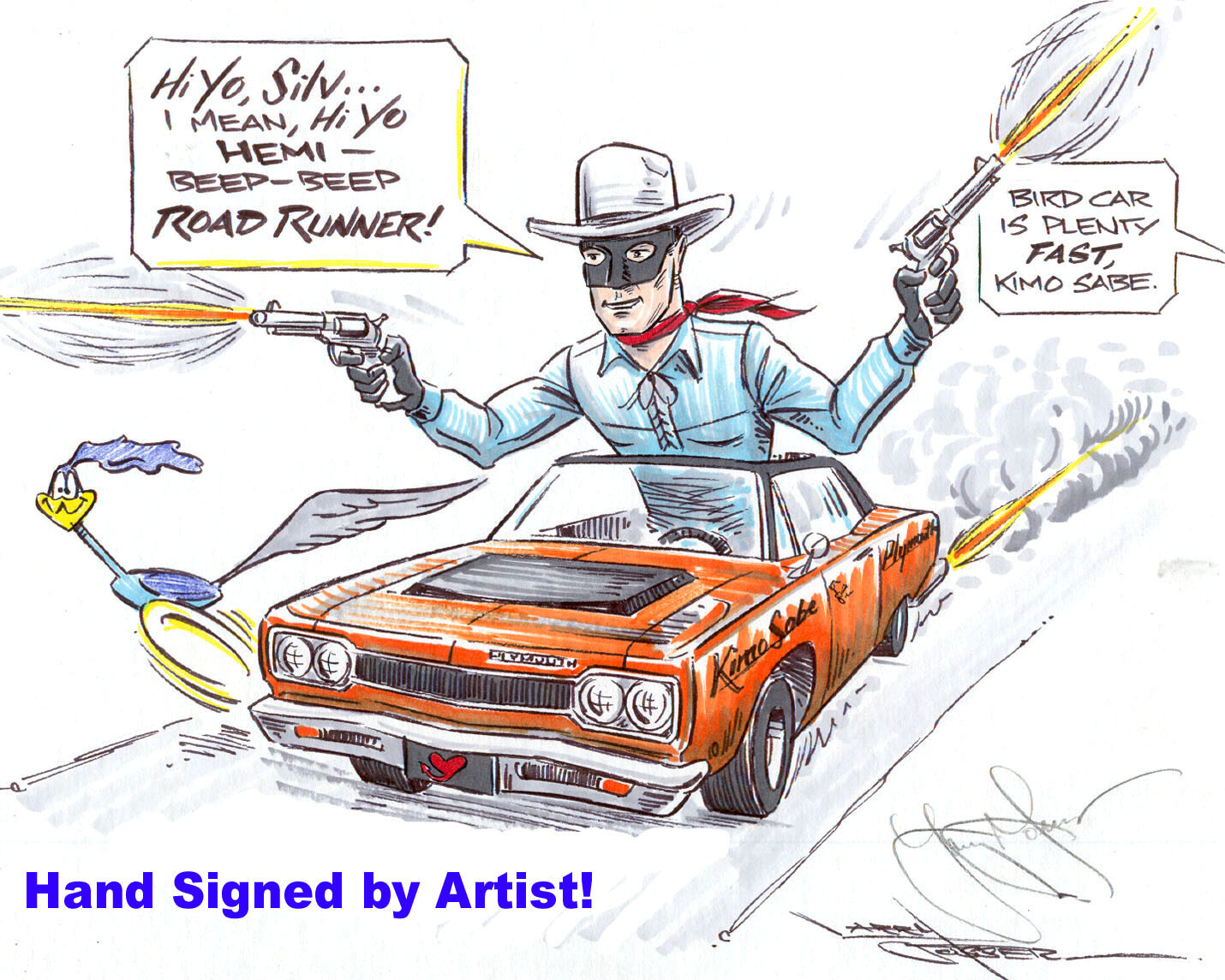 HEMI Muscle Car Plymouth Road RUNNER Driven by TV Lone Ranger Signed