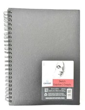 Canson Black Hard Cover Spiral Dry Media Fine Texture Sketch Book 9" x 12"