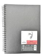 Canson Black Hard Cover Spiral Dry Media Fine Texture Sketch Book 9" x 12"