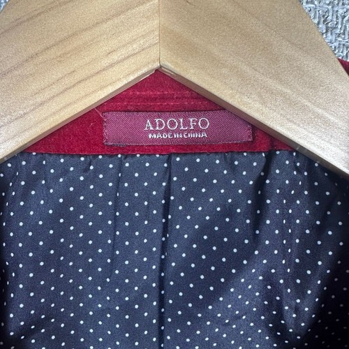 Adolfo Sz M Red Velvet Sport Coat Preppy Grunge Indie Smoking Jacket Old Money - Picture 4 of 16