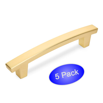 *5 Pack* Cosmas Cabinet Hardware Brushed Gold Contemporary Handle Pulls #5236BG