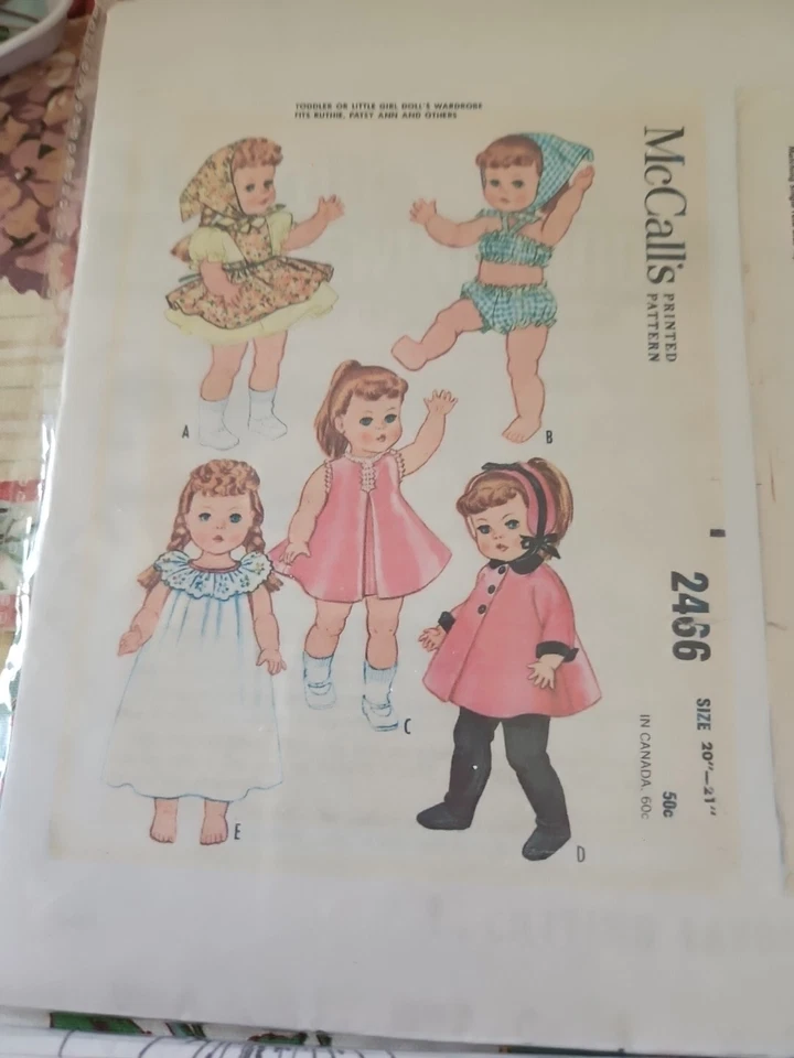 Vintage Lot Of 3 McCall's Printed Patterns With Transfer Dolls Clothes Mix Sizes - Image 3 of 4