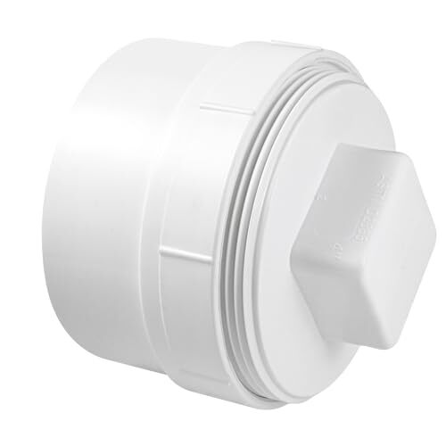 4" PVC Sewer Cleanout Adapter with Plug Pipe Fitting, PVC Sewer