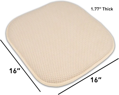 Memory Foam Chair Cushion Pad 16"x16" Honeycomb Nonslip 4 Pack Indoor Use - Picture 6 of 9