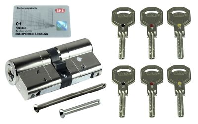 BKS Profilzylinder Janus PZ 4612, Länge: 60/60 incl. 6 Schlüssel mit Not + GF