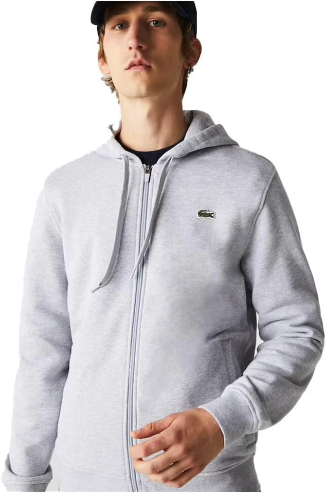 Lacoste Men's 2XLB Sport Long Sleeve Fleece Full Zip Hoodie Sweatshirt Gray - Image 4 of 4