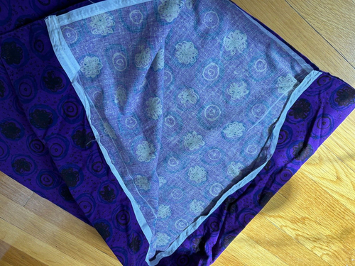 vtg 1960s Marimekko Linjarirattaat SKIRT cotton fabric floral retro print purple - Picture 5 of 8