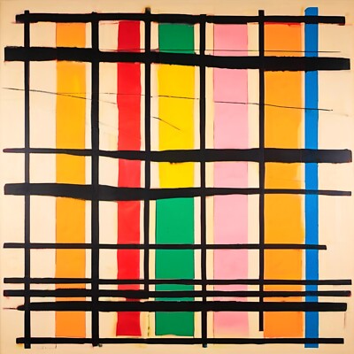 Ausstellungsstück! Naive Abstrakt - Stripes 03 60x60cm 5cm PopArt/Leinwand/Druck