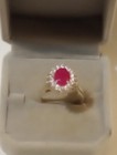 NATURAL NOT ENHANCED OVAL BURMA RUBY 4.70 CT DIAMOND 925 SILVER FLIP RING SIZE 7 — photo 1