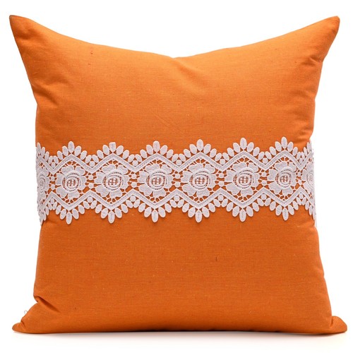 Decorative Cushion Cover Throw Pillow Case Covers Home Decor Solid with Lace-S5 - Picture 22 of 73