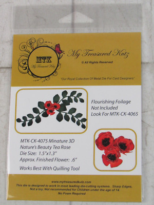 My Treasured Kutz, Metal Die, Miniature 3D Nature's Beauty Tea Rose, MTK-CK-4075