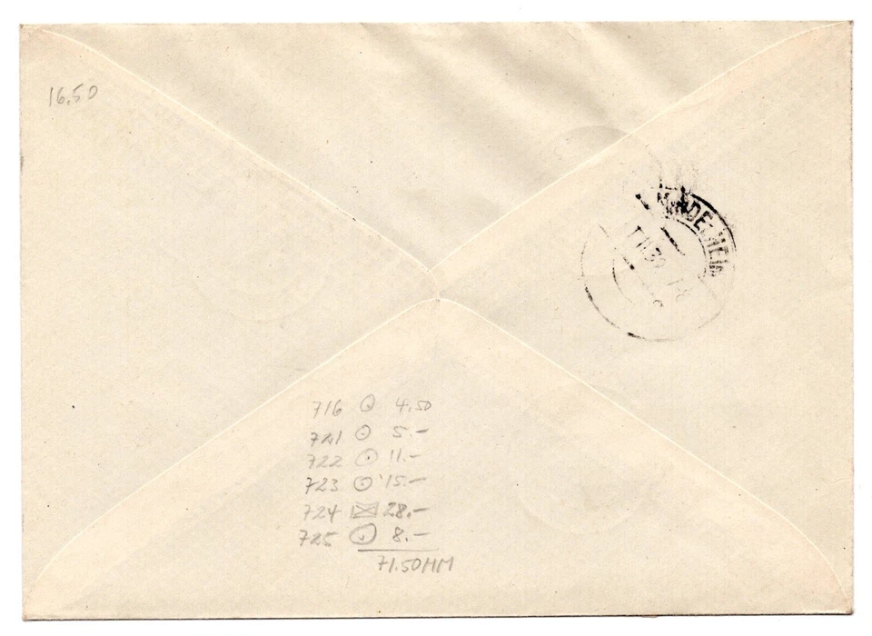 GERMANY DANZIG 1939 REGISTERED "DANZIG 1" CANCEL TYING SC. #242-250 - Image 2 of 2