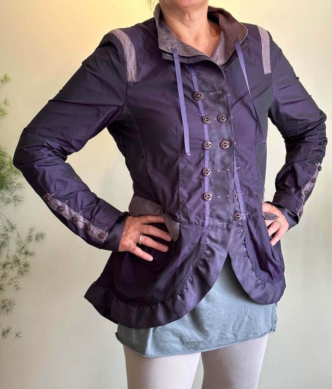 Aventures des toiles purple linen jacket, good used condition image 2