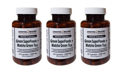 180 Green SuperFoods + Matcha Green Tea Capsules - Immunity, Energy,Antioxidants