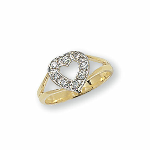 Yellow Gold Childs Heart Ring Solid 9 Carat Baby Pinkie Hallmarked British Made - Picture 1 of 3
