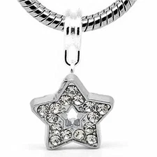 Star Charm Dangle Bead Spacer for Snake Chain Charm Bracelet
