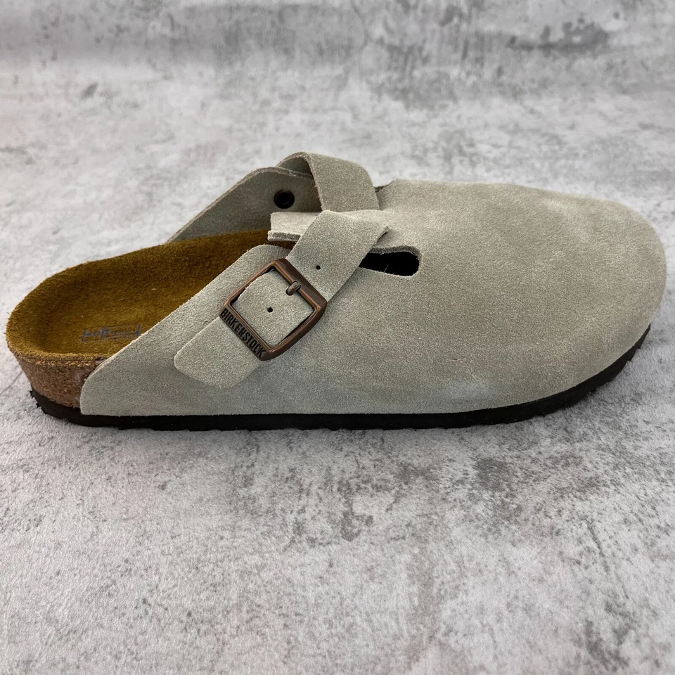 Zapatos Birkenstock Boston Gamuza Cuero Suave Plantilla Taupe -Selecciona Talla Foto 3 de 4