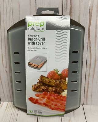 Prep Solutions by Progressive Microwave Small Bacon Grill with Vented Cover NEW