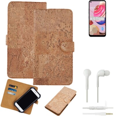 FÜR LG Electronics K51S + EARPHONES HÜLLE TASCHE KORK CORK ETTUI SCHUTZ COVER