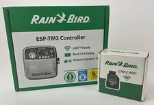 Rain Bird ESP-TM2-8 Zone Controller & Lnk Wifi2 Module Apple Android Alexa NIB