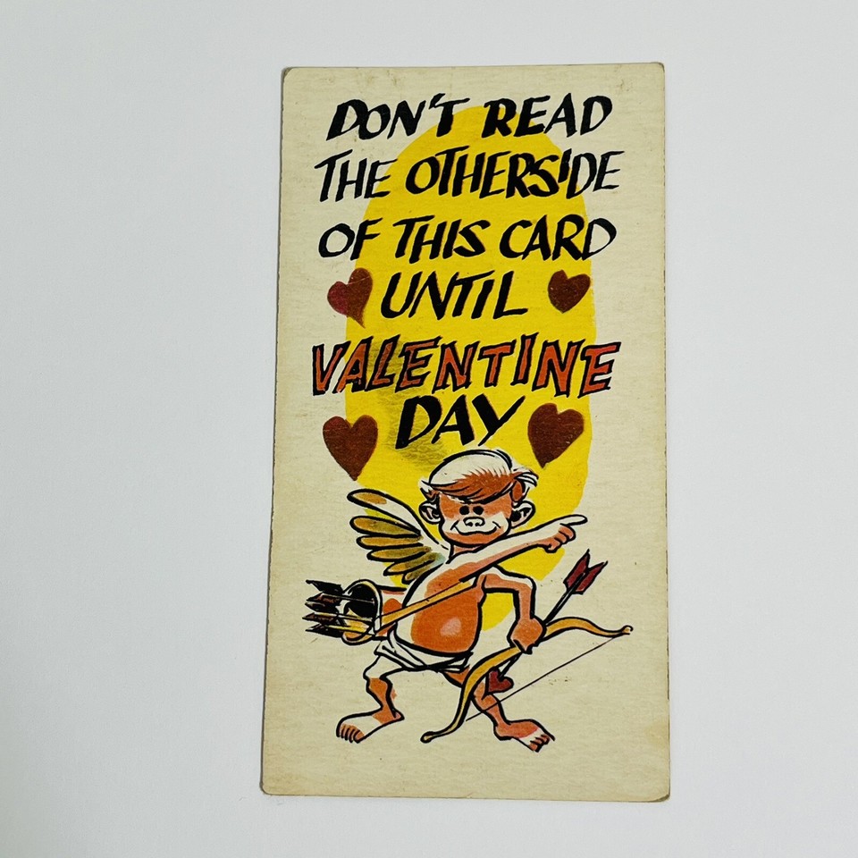 Valentine’s Cards Dark Humor Lot of 3 Vintage 2.5” x 5” Unused Two