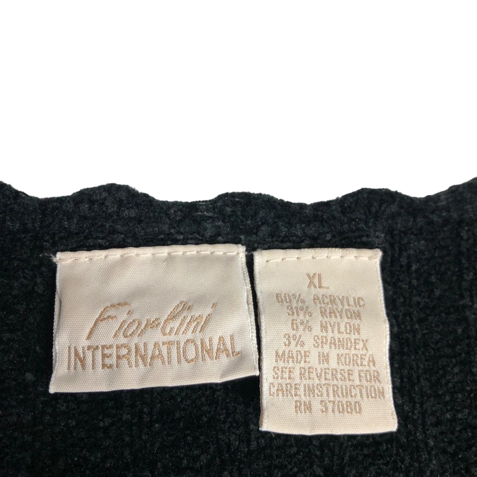 Top Y2K Fiorlini International para mujer XL negro tejido abierto manga larga bruja gótica Foto 4 de 4