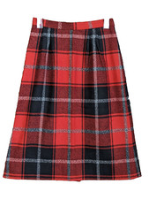 VTG Sears Roebuck Skirt Womens 10 Red Tartan Plaid Wool Preppy Academia Holiday