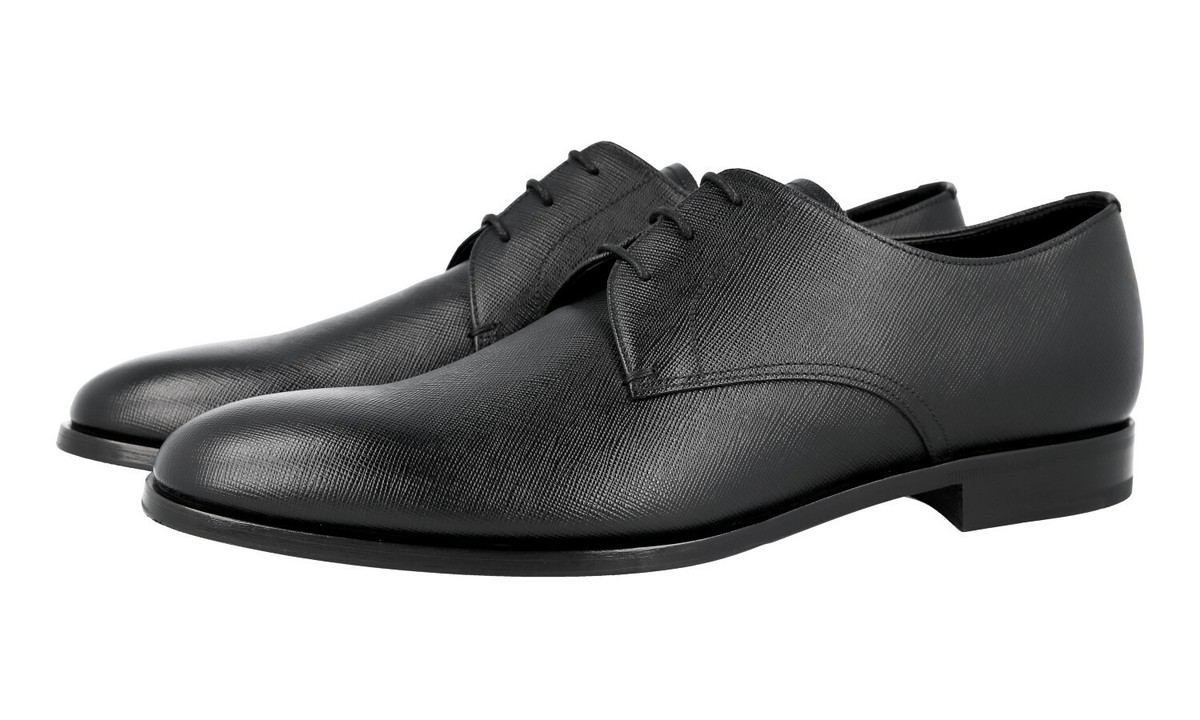 AUTH PRADA SAFFIANO DERBY BUSINESS SHOES 2EC068 BLACK  display picture 2