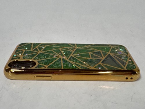 iPhone X Case - Liquid Case - New Open Box - Green Golden Sparkles - 第 10/12 張圖片