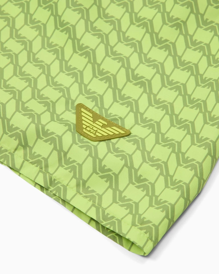 Baúl de baño de 4" con patrón estampado estándar para hombre, ponche de lima/guacamole, grande Foto 3 de 4