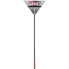 Razor-Back Rake 24-Tine Steel 51 in. Fiberglass Handle Coil Spring Bolted Design
