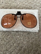 Clip On Flip Up Sunglasses - Amber