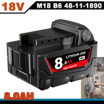 PACK For Milwaukee For M18 8 Ah Lithium-ion Extended Capacity Battery 48-11-1860