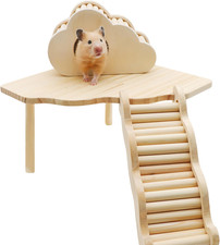 Hamster Cage Accessories, 3 pcs Wooden Platform Set, Hamster Wooden House Hideou