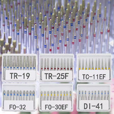 Dental Diamond Burs 10pcs FG 1.6mm High Speed Drill Bits TC TF TR BC DI EX