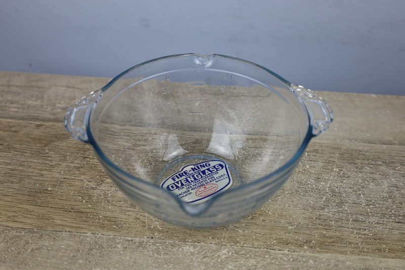 Vintage NOS Fire-King Sapphire Blue Philbe 2 Cup Measuring Bowl Spout Handles