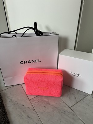 CHANEL Tasche unbenutzt Pink Orange Kosmetik O Case Bag Clutch Pink Orange Neon