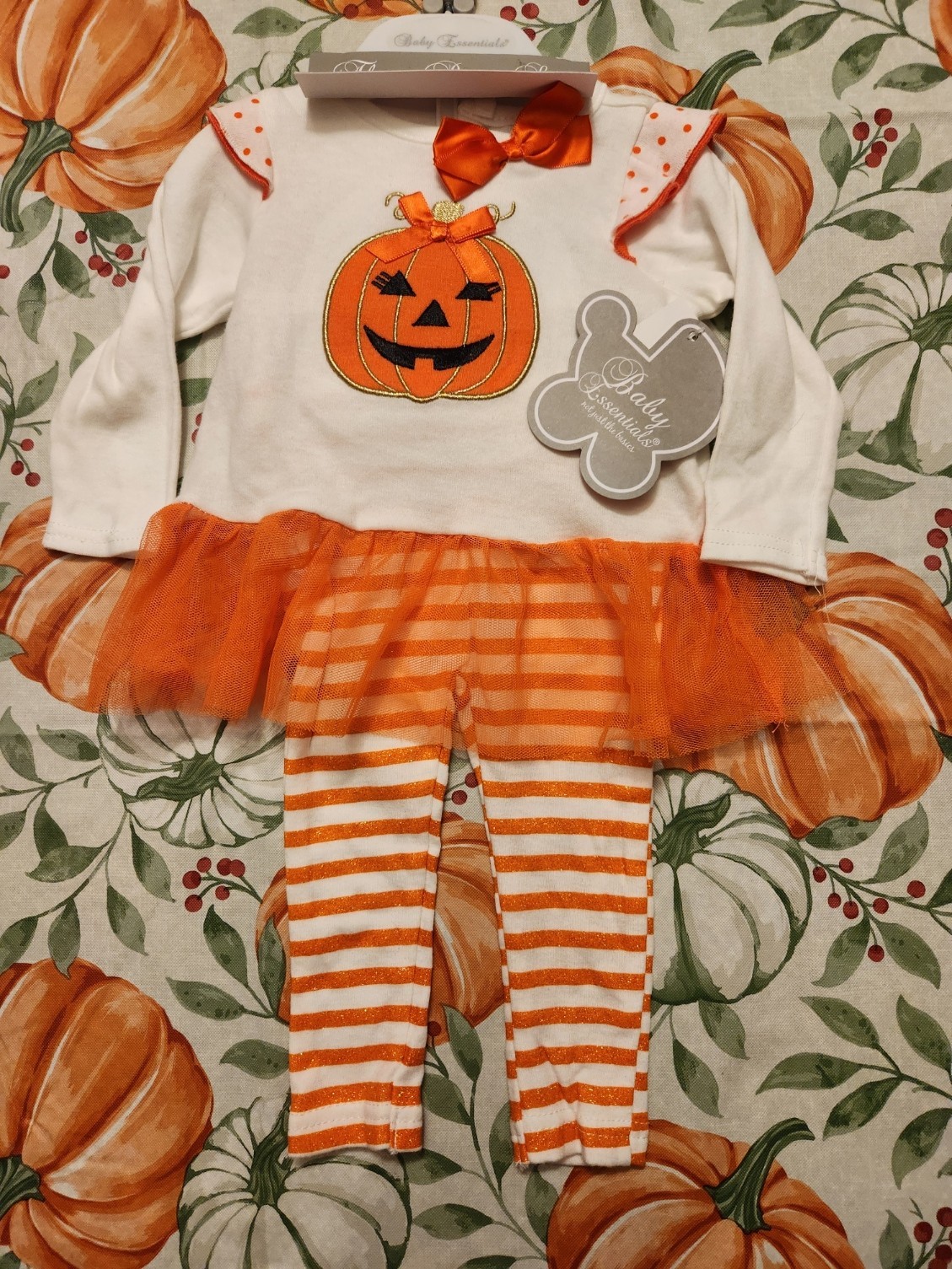 NWT Size 6 Months Baby Essentials Girls 3 pc Halloween Outfit
