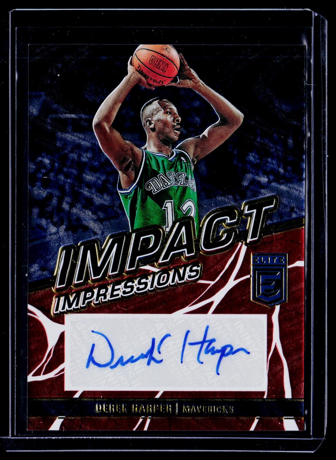 Derek Harper 2022-23 Donruss Elite Impact Impressions Red Auto /49 Mavericks