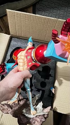 One Piece Franky 28cm Cyborg Anime Figure pcv Statue Action Figure Extra Head