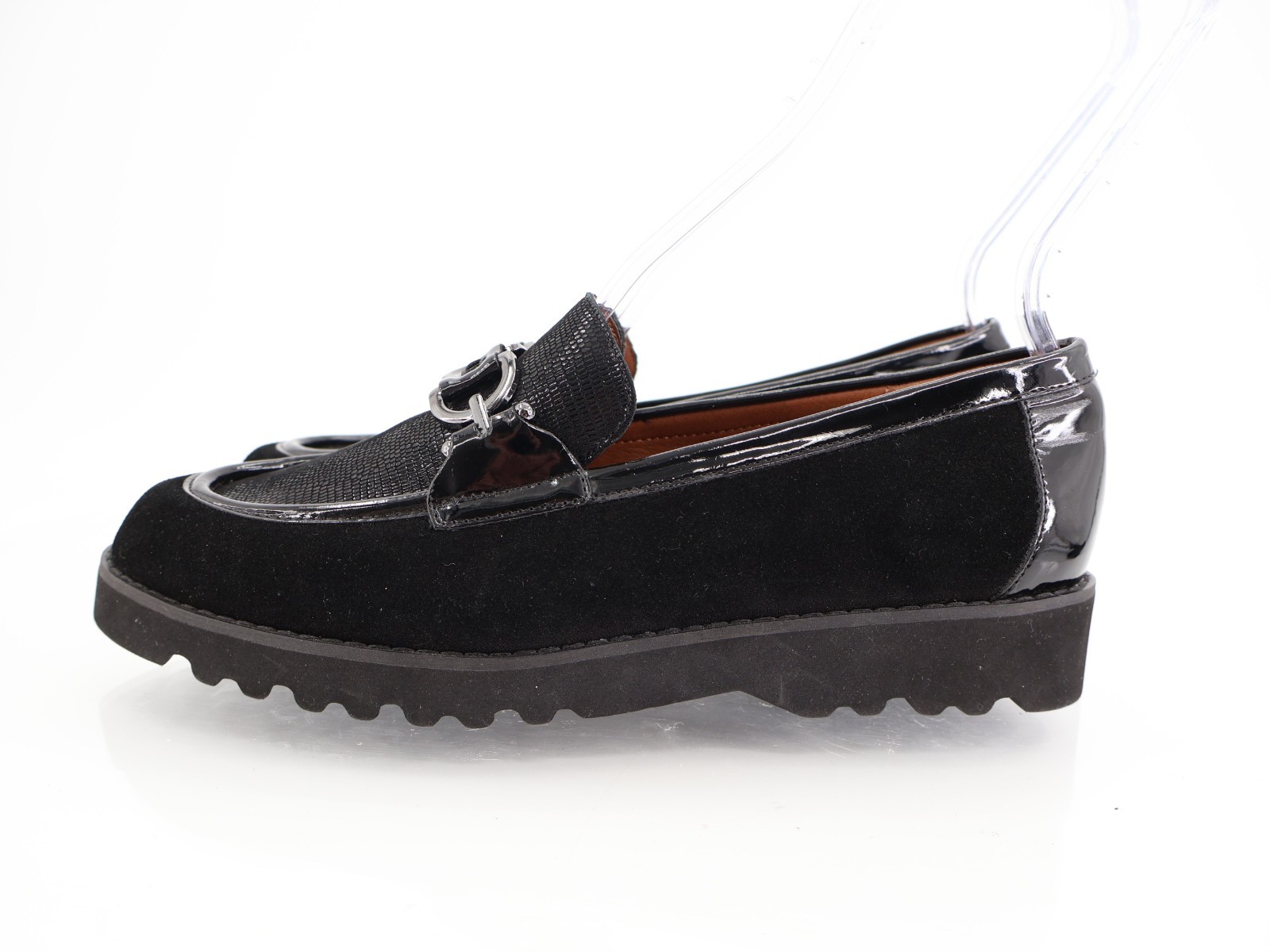 SAOLA Mocassino donna Donald Pliner Clio taglia 9 nero suola grossa scarpe slip on pelle
