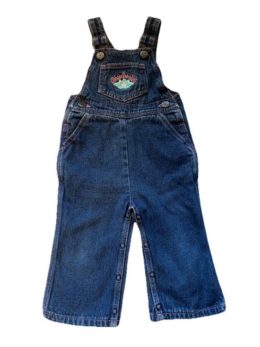 Vintage Cabbage Patch embroidered Overalls Size 18 Months With Pink Stitching