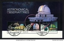AUSTRALIE 2025 OBSERVATOIRES ASTRONOMIQUES BLOC-FEUILLET DE 3 TIMBRES BIEN UT...